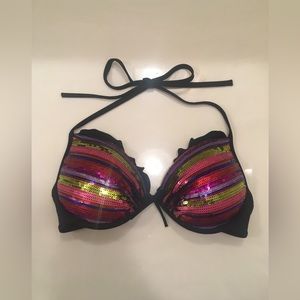 Victoria’s Secret Multicolor Sequin Bikini Top